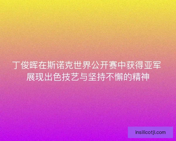 丁俊晖在斯诺克世界公开赛中获得亚军 展现出色技艺与坚持不懈的精神