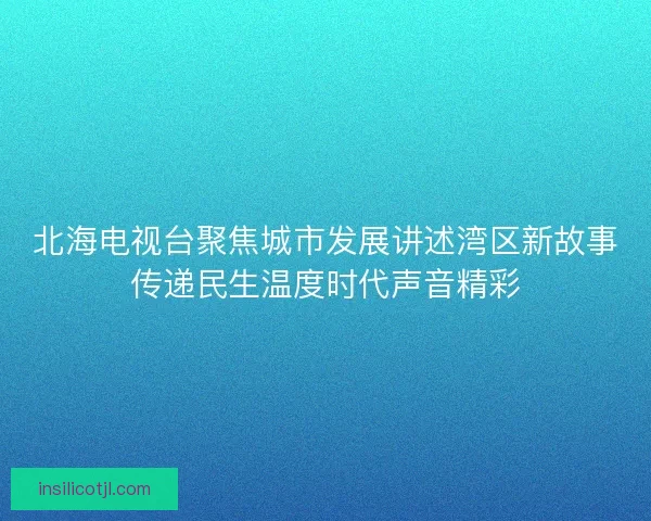 北海电视台聚焦城市发展讲述湾区新故事传递民生温度时代声音精彩