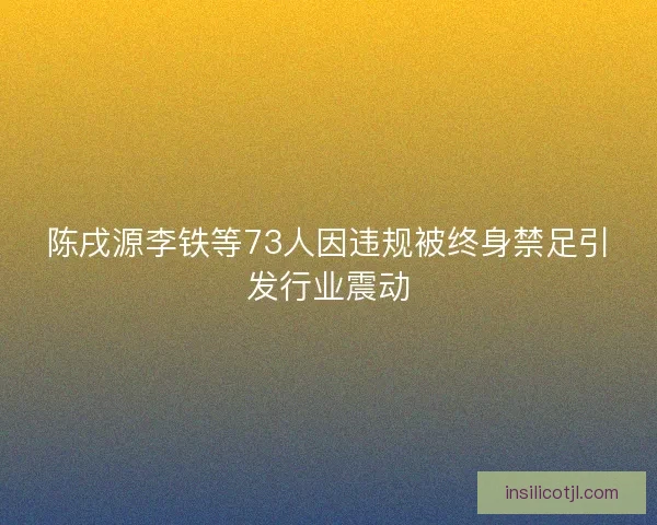 陈戌源李铁等73人因违规被终身禁足引发行业震动