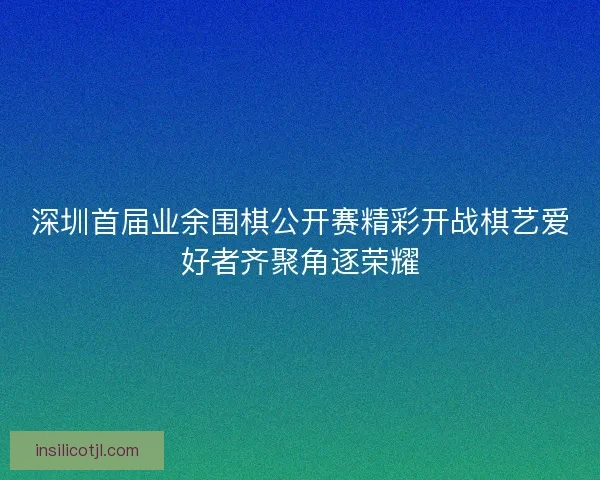 深圳首届业余围棋公开赛精彩开战棋艺爱好者齐聚角逐荣耀