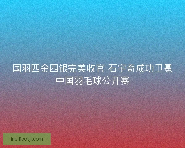 国羽四金四银完美收官 石宇奇成功卫冕中国羽毛球公开赛